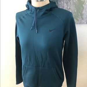 NIKE Dri-Fit Scuba Neck Hoodie Sweatshirt Turquoise Blue